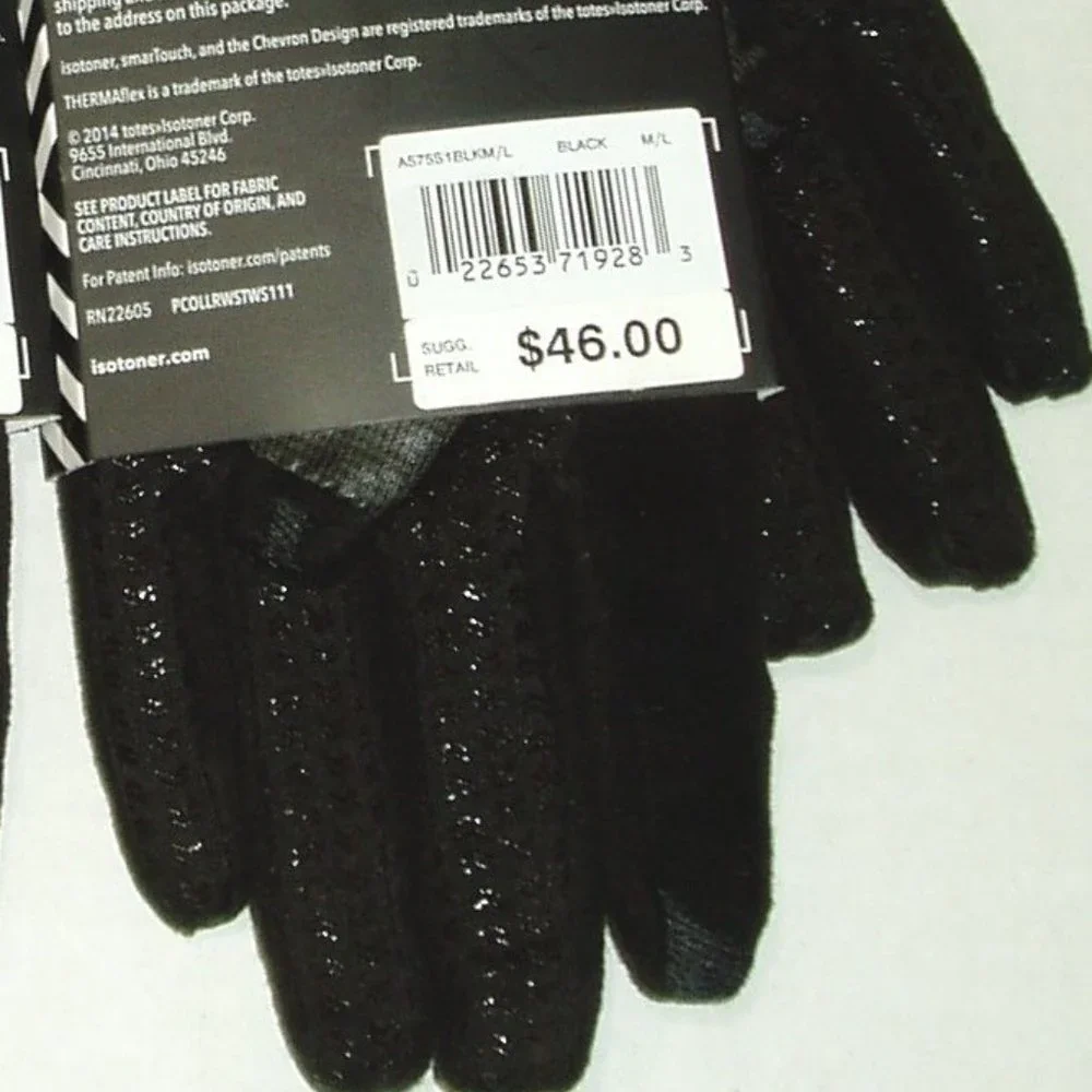 Deep Colbalt Black M/L 2 pr Isotoner Gloves Womens - Picture 9 of 10